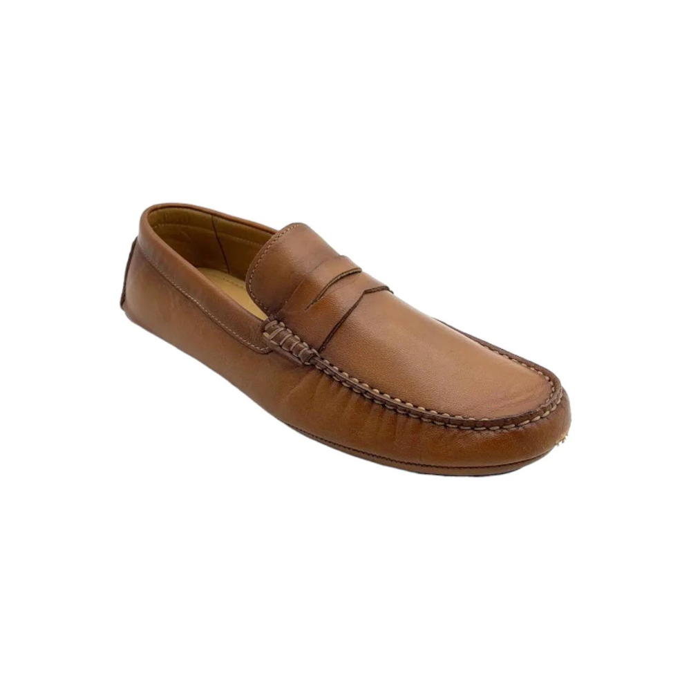 Flag LTD. Men's Morgan Leather Penny Loafer Moccasins Tan - Medium